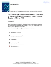 The Safavid-Qizilbash Ecumene and the Formation of the Qizilbash-Alevi Community in the Ottoman Empire, C