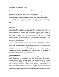 Working Report on Clot Waveform Analysis Towards Standardization