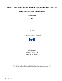 Advfs Command Line and Application Programming Interface
