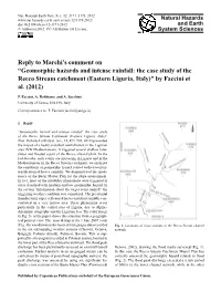 Geomorphic Hazards and Intense Rainfall: the Case Study of the Recco Stream Catchment (Eastern Liguria, Italy)” by Faccini Et Al