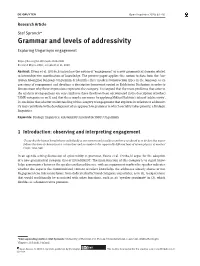 Grammar and Levels of Addressivity Exploring Ungarinyin Engagement Received May 4, 2018; Accepted Jan 21, 2020