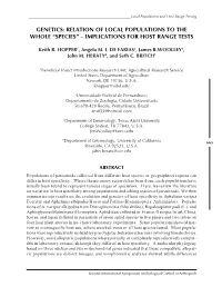Implications for Host Range Tests