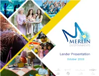 Lender Presentation October 2019 Disclaimer