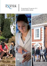 Postgraduate Prospectus 2011 University of E Xeter