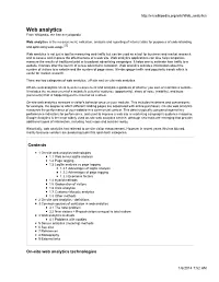 Web Analytics from Wikipedia, the Free Encyclopedia