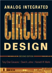 Analog Integrated Circuit Design, 2Nd Edition