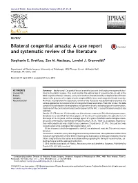 Bilateral Congenital Amazia: a Case Report and Systematic Review of the Literature