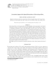Geostatistical Approach for Spatial Interpolation of Meteorological Data