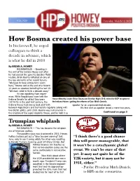 How Bosma Created His Power Base in His Farewell, He Urged Colleagues to Think a Decade in Advance, Which Is What He Did in 2010 by BRIAN A