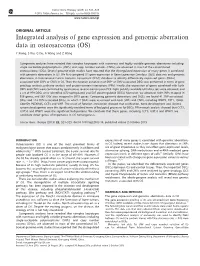 Integrated Analysis of Gene Expression and Genomic Aberration Data in Osteosarcoma (OS)