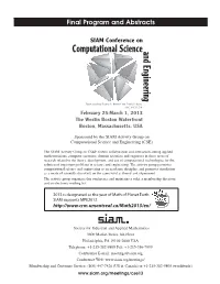 SIAM Conference on Computational Science and Engineering