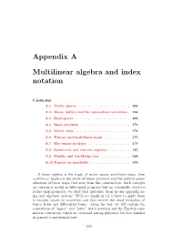 Appendix a Multilinear Algebra and Index Notation
