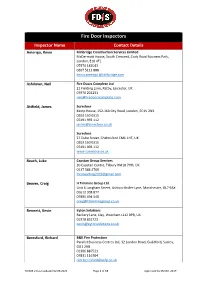 FDIS Inspector List