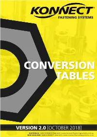 Konnect Fastening Systems® – Conversion Tables