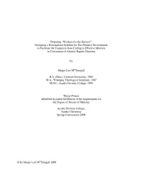 Preparing "Workers for the Harvest": Designing A
