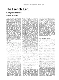 The French Left Long-Run Trends CLAUDE BOURDET