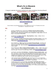 What's on in Warwick at a Glance a Long-Term Calendar of Events for Residents and Visitors Compiled by 'Unlocking Warwick' July 2018 Onwards (Updated Monthly)