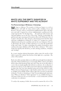 White Lies: the Empty Signifier in White Supremacy and the Alt.Right