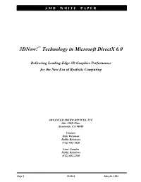3Dnow! Technology in Microsoft Directx