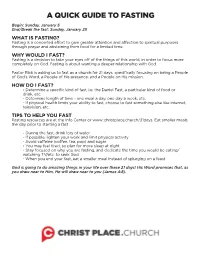 A Quick Guide to Fasting