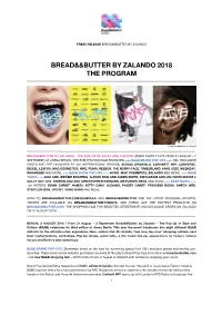 Bread&&Butter by Zalando 2018 the Program