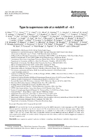 Type Ia Supernova Rate at a Redshift of ∼0.1