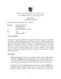 1 the University of Chicago the Harris School of Public