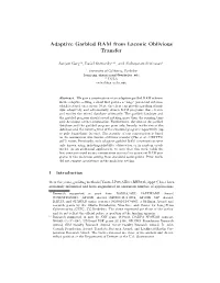 Adaptive Garbled RAM from Laconic Oblivious Transfer