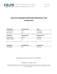 AOS/TOS Standard Operating Procedure: DSLR Configuration Date: 1/27/2016