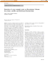 Detection of a New Summit Crater on Bezymianny Volcano Lava Dome: Satellite and Field-Based Thermal Data
