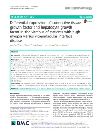 Differential Expression of Connective Tissue Growth Factor and Hepatocyte