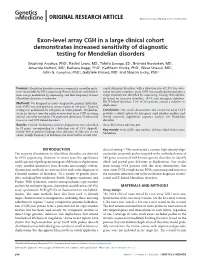 Exon-Level Array CGH in a Large Clinical Cohort Demonstrates Increased Sensitivity of Diagnostic Testing for Mendelian Disorders