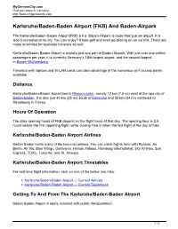 Karlsruhe/Baden-Baden Airport (FKB) and Baden-Airpark