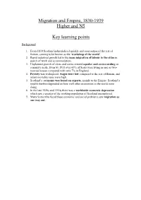Migration and Empire, 1830-1939 Higher and N5 Key Learning Points