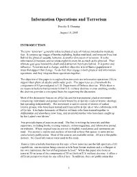 Terrorism and Information Operations