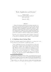 Truth, Signification and Paradox