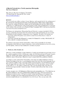 A Bicycle Network for a North American Metropolis: the Case of Montreal