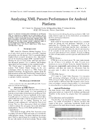 Analyzing XML Parsers Performance for Android Platform