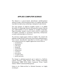 Applied Computer Science