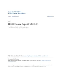 HSLIC Annual Report FY2012-13 Health Sciences Library and Informatics Center