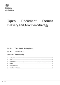 Open Document Format: Delivery and Adoption Strategy