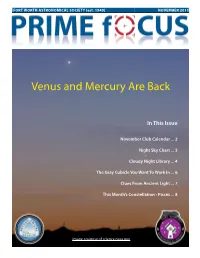 Venus and Mercury Are Back