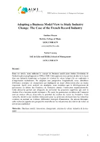 Adopting a Business Model View to Study Industry Change: the Case of the French Record Industry