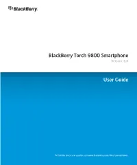 Blackberry Torch 9800 Smartphone Version: 6.0