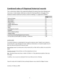 Combined Index of Chipstead Historical Records