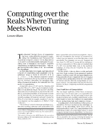 Computing Over the Reals: Where Turing Meets Newton, Volume 51