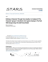 Defining a Character Through Voice Quality