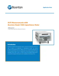 DLTS Measurements with Boonton Model 7200 Capacitance Meter