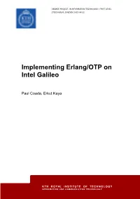 Implementing Erlang/OTP on Intel Galileo