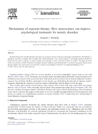 Mechanisms of Exposure Therapy: How Neuroscience Can Improve Psychological Treatments for Anxiety Disorders